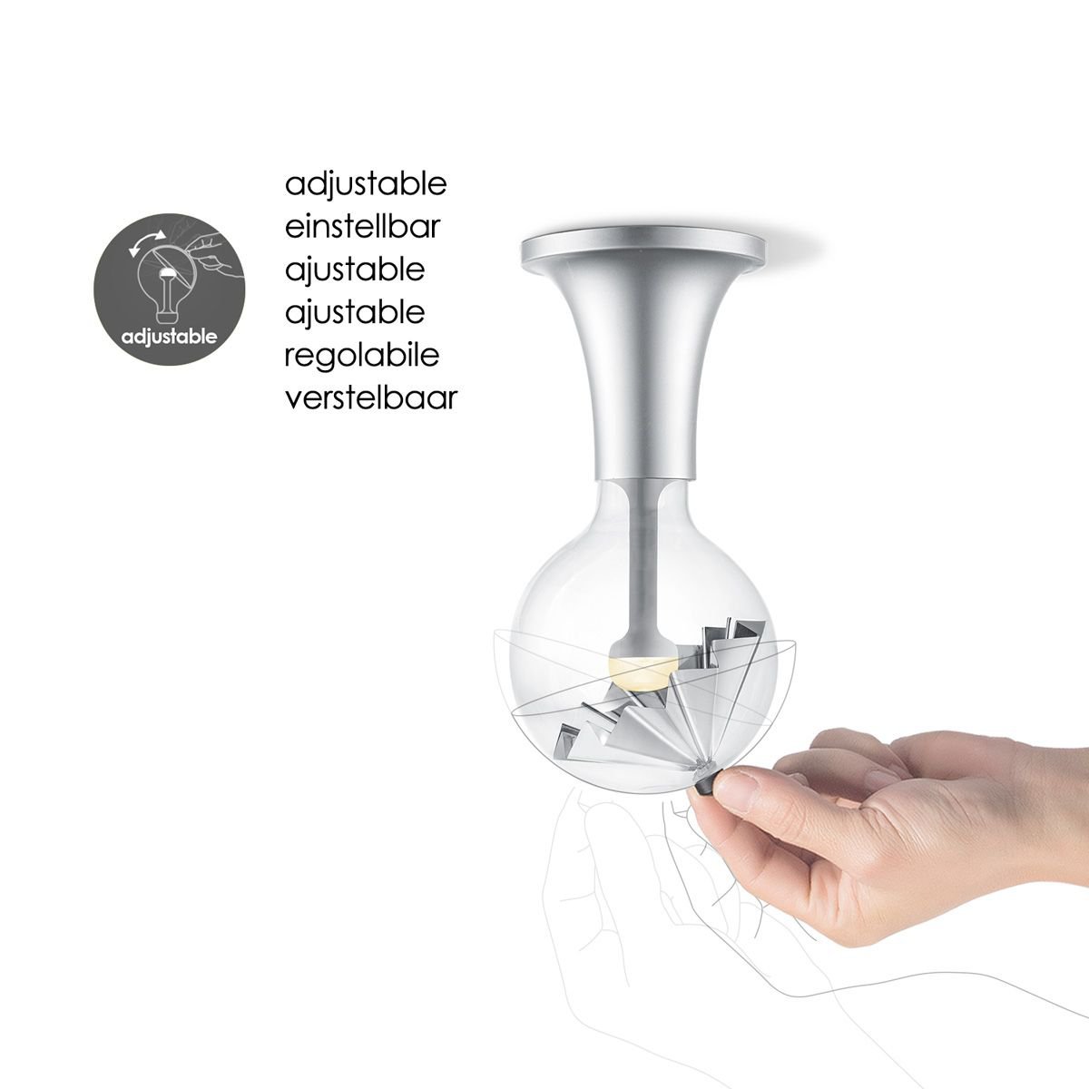 Innovatieve Plafondlamp Move Me Umbrella Zilver/Wit met Uniek Design