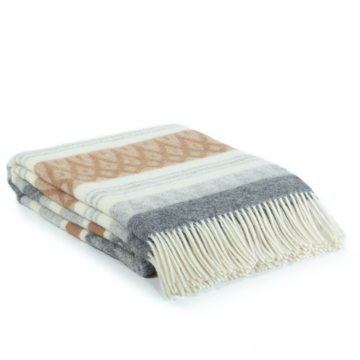Ugle Plaid 100% New Zealandsk uld - Tidløs varme og komfort - Beige