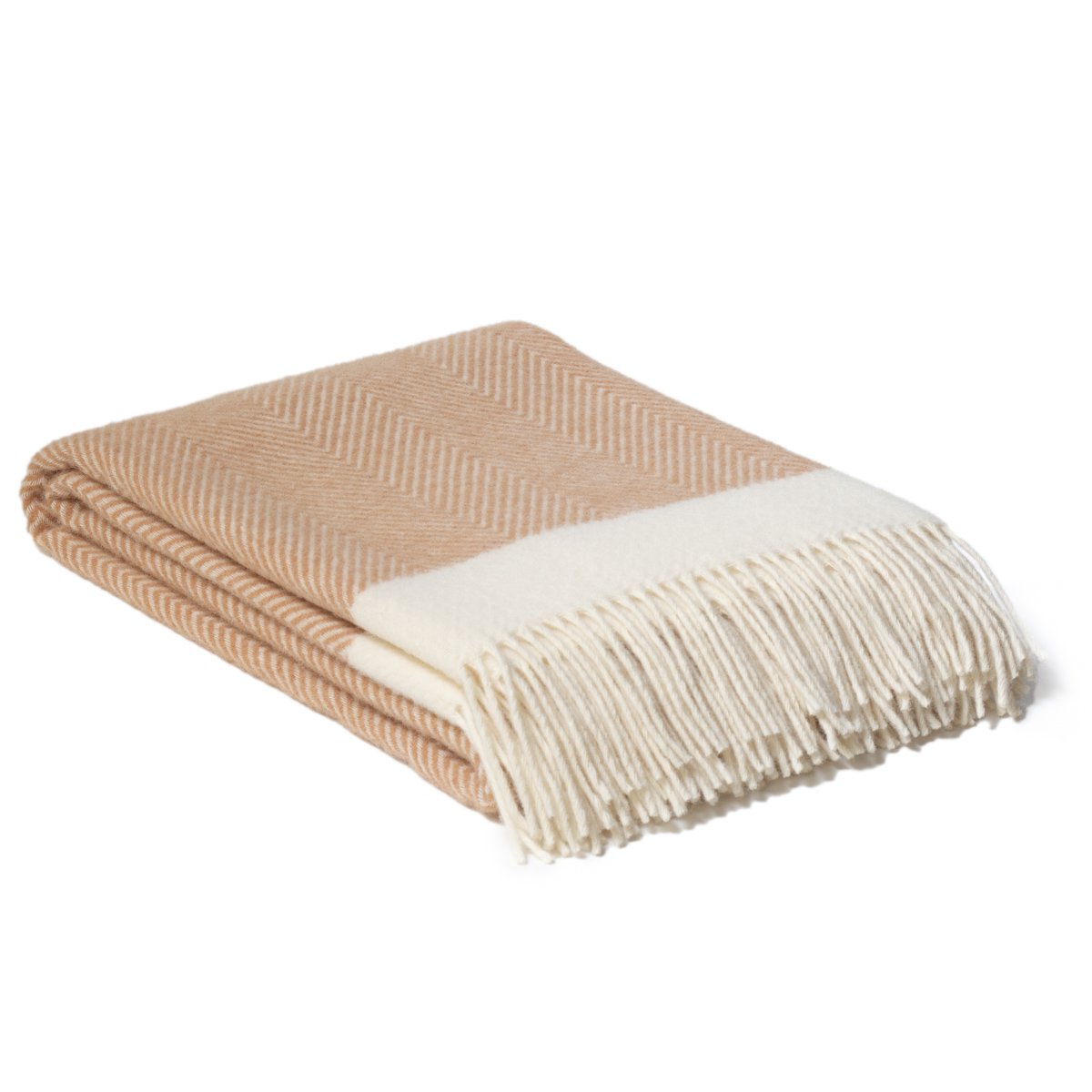 Florence Plaid – Luksus dobbeltsidet tæppe af 100% New Zealandsk uld - Sepia