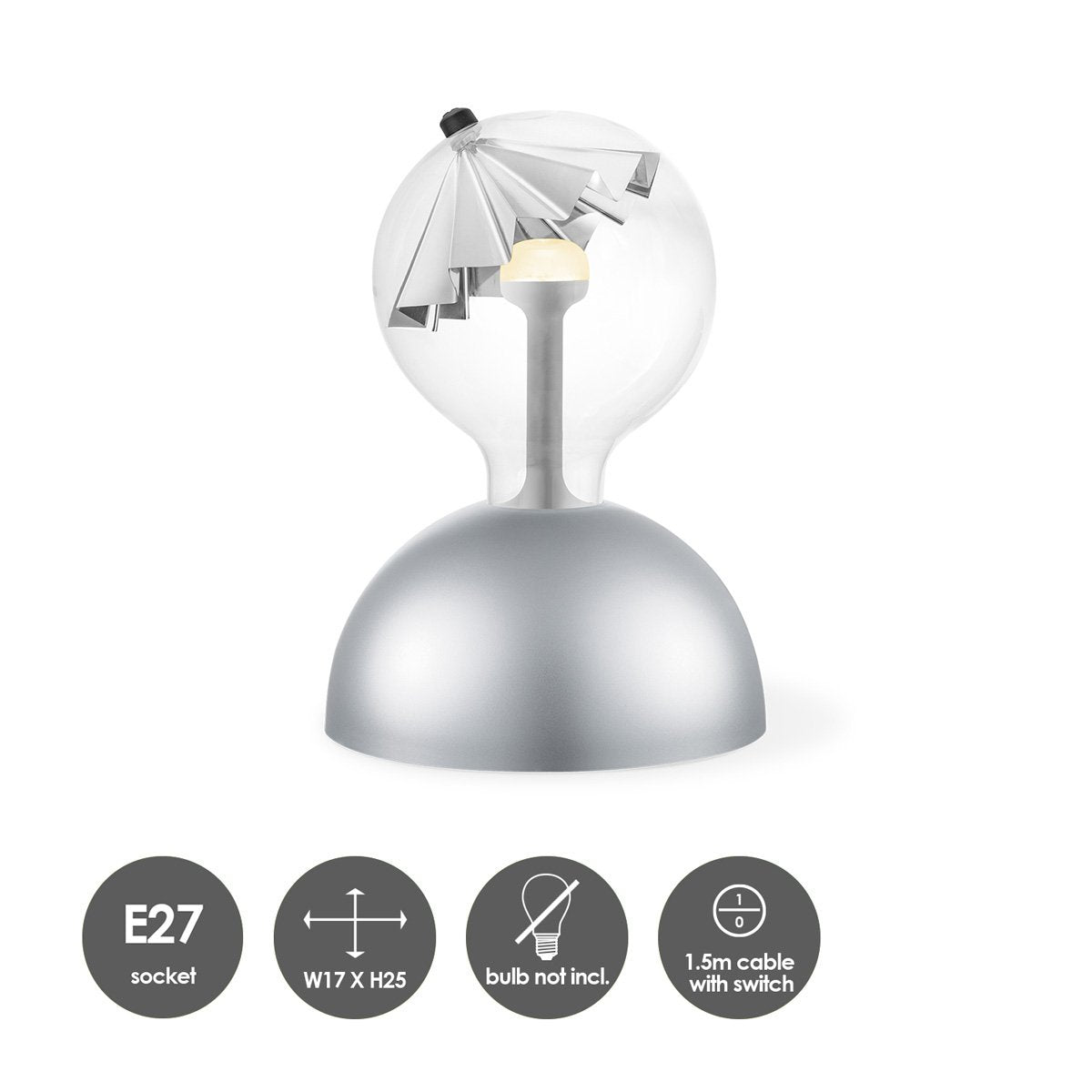 Innovatieve Tafellamp Move Me Umbrella Zilver - Stijlvol Design