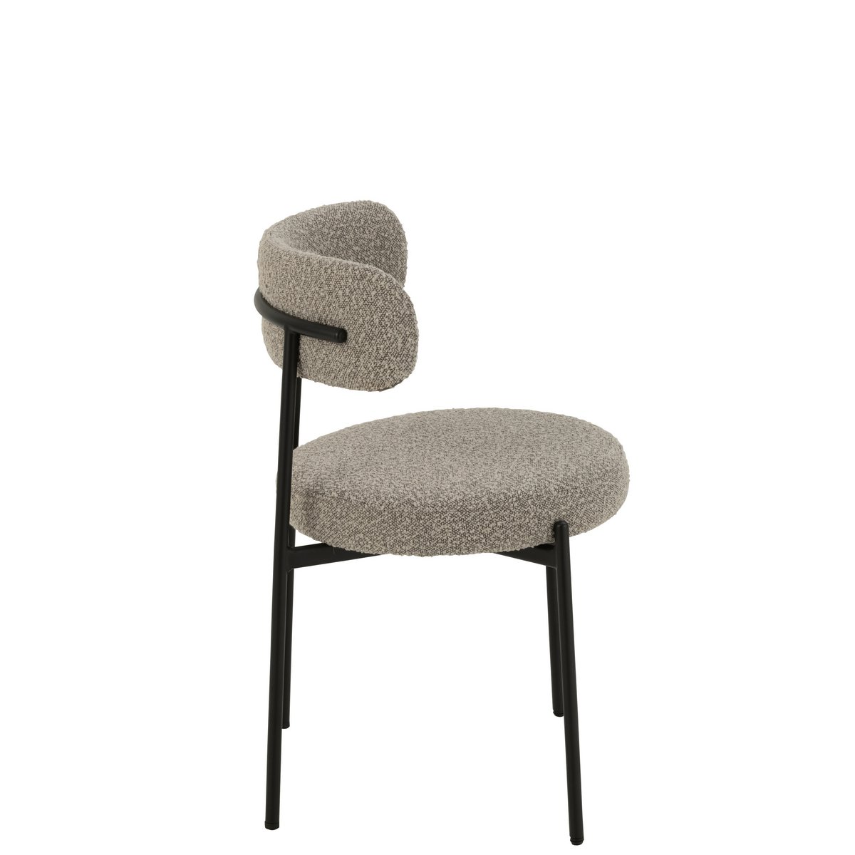 J-Line Stol Boucle Krydsfiner/Polyester Grå/Sort