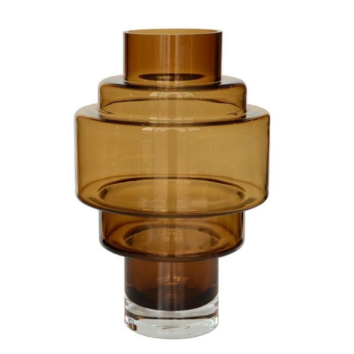 Kasai Mondgeblazen Vaas – Cognac Elegantie met Stoer Karakter