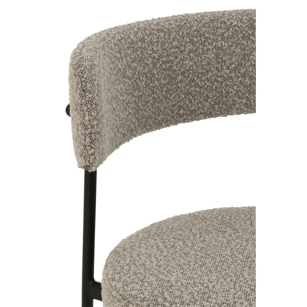 J-Line Stol Boucle Krydsfiner/Polyester Grå/Sort