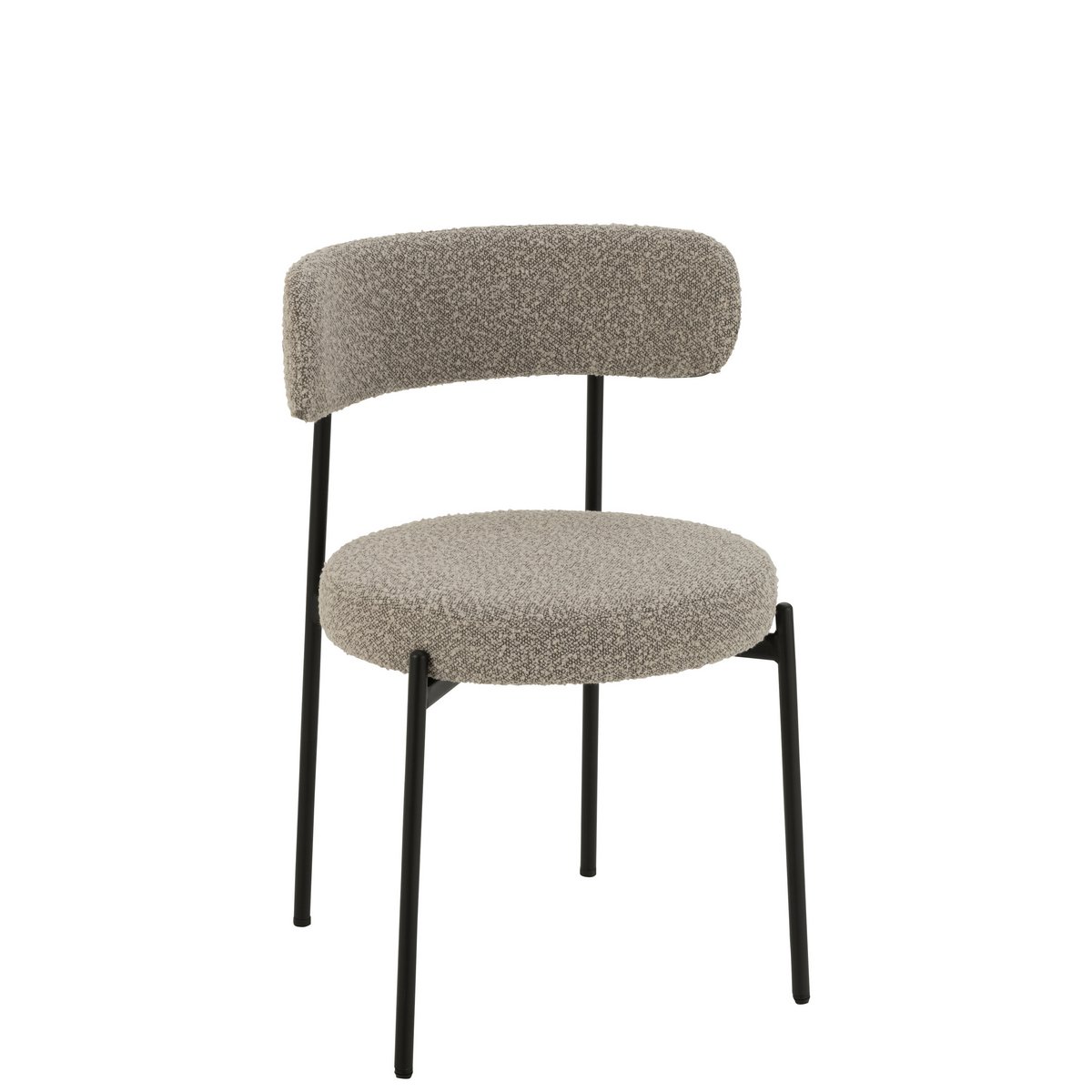 J-Line Stol Boucle Krydsfiner/Polyester Grå/Sort