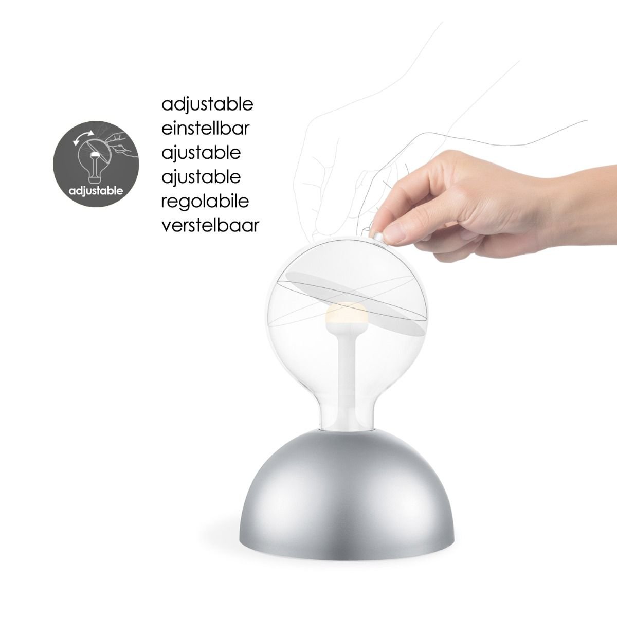 Stijlvolle Tafellamp Move Me Grijs/Wit - Innovatief Design