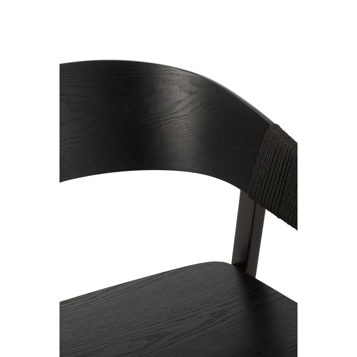 Stoel Naga Zwart – Authentiek Design met Essenhout en Touw