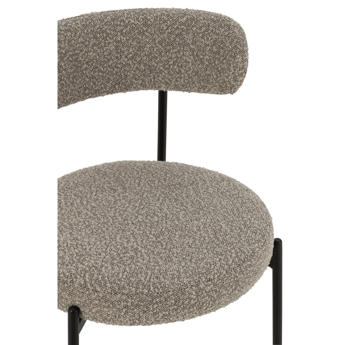J-Line Stol Boucle Krydsfiner/Polyester Grå/Sort