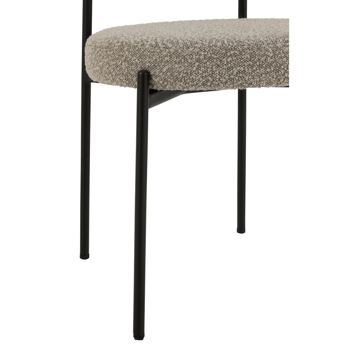 J-Line Stol Boucle Krydsfiner/Polyester Grå/Sort