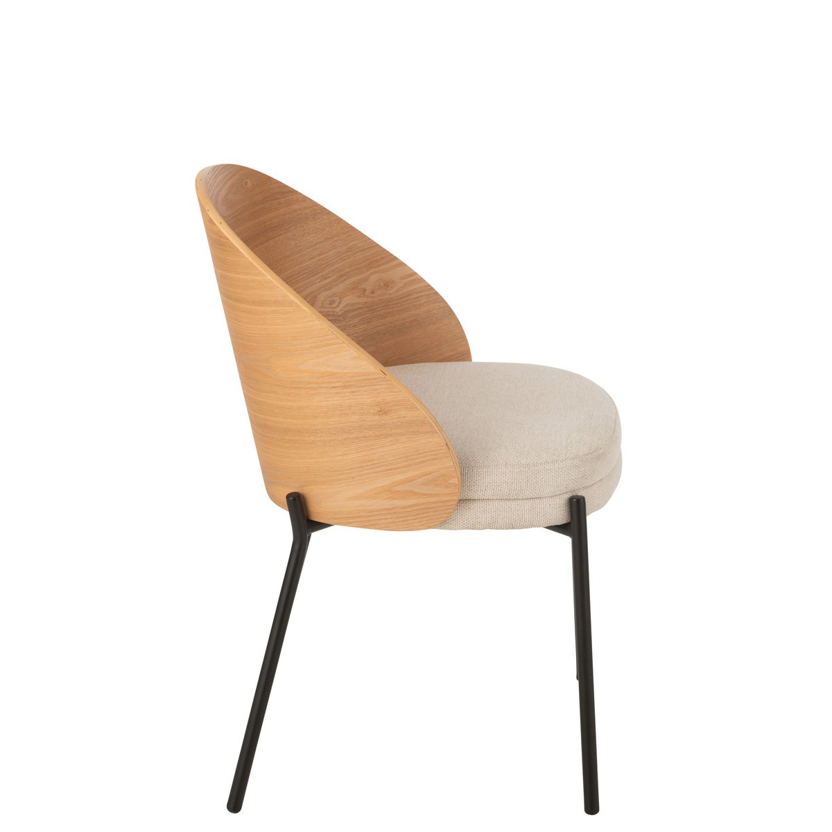 J-Line Stol Lone Krydsfiner/Metal Natur/Beige