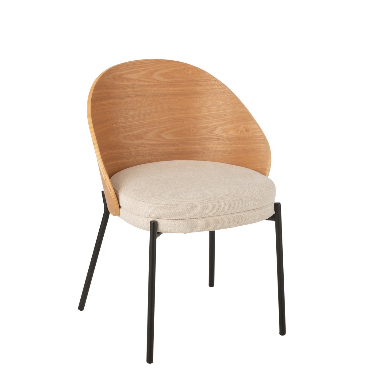 J-Line Stol Lone Krydsfiner/Metal Natur/Beige
