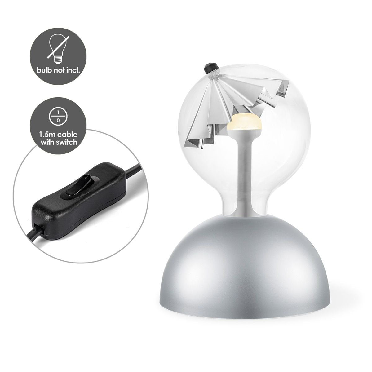 Innovatieve Tafellamp Move Me Umbrella Zilver - Stijlvol Design