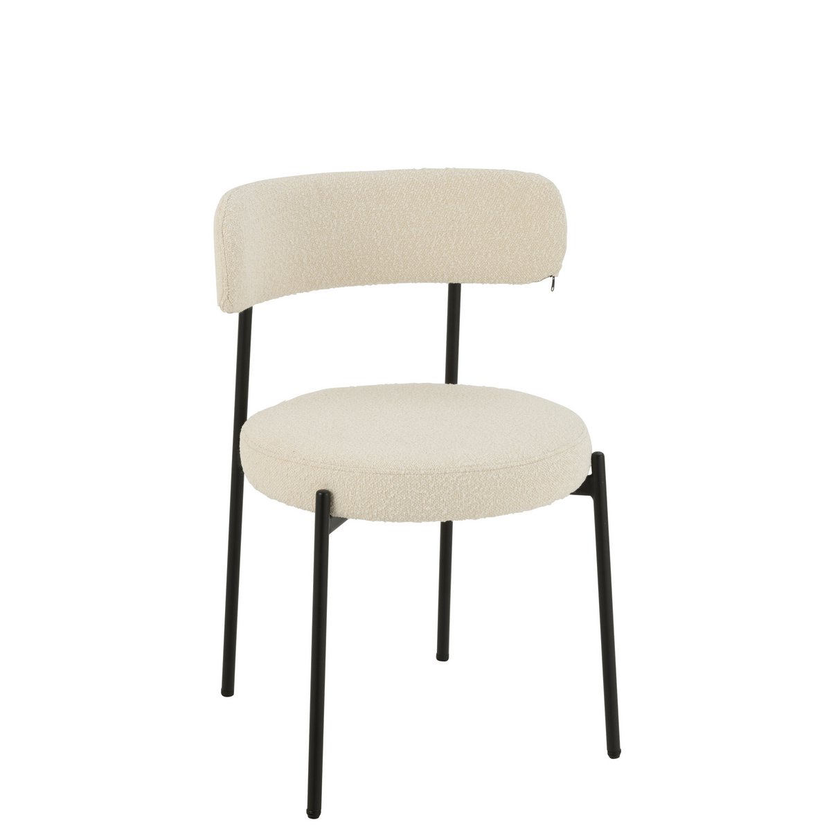 J-Line Stol Boucle Krydsfiner/Polyester Hvid/Sort