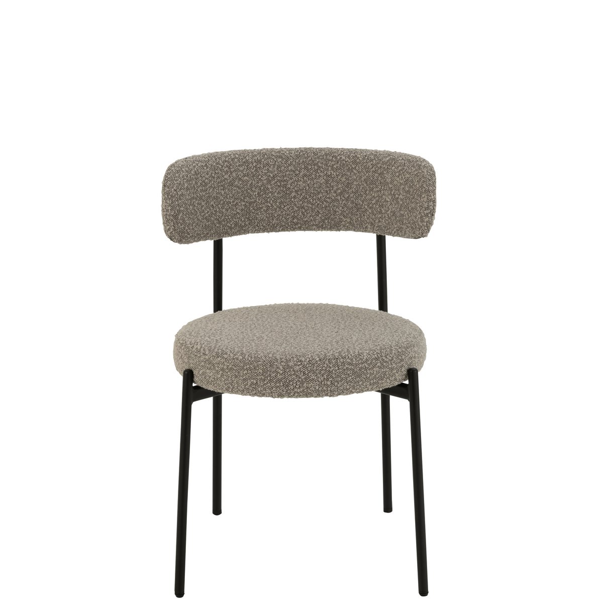 J-Line Stol Boucle Krydsfiner/Polyester Grå/Sort