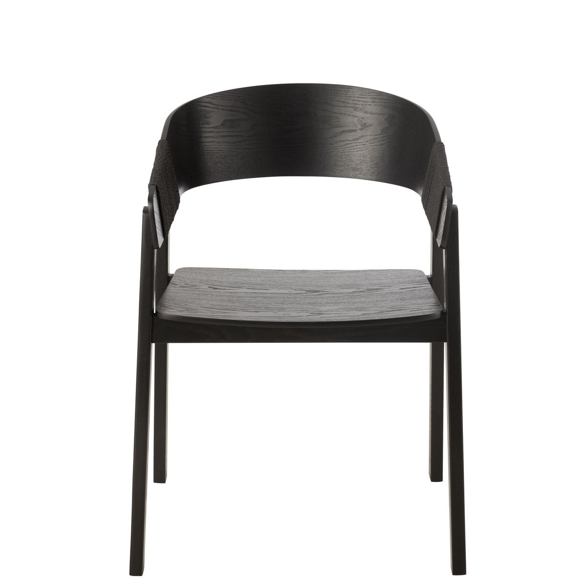 Stoel Naga Zwart – Authentiek Design met Essenhout en Touw